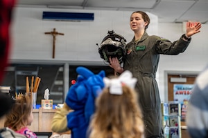 During Saluting Our Aviation Roots (SOAR) week in Valdosta, Airmen provided demonstration that gave students a closer look at the tools used during search and rescue operations.