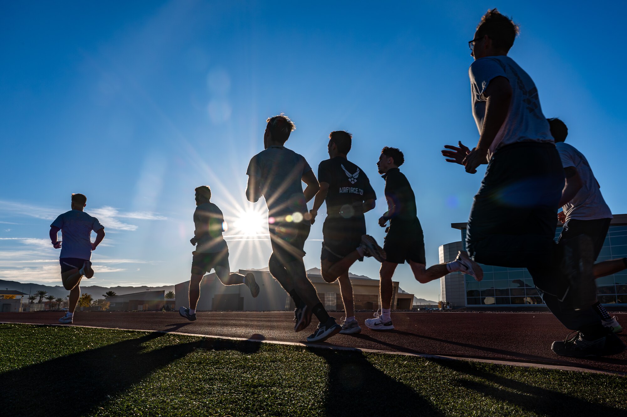 Airmen running.
