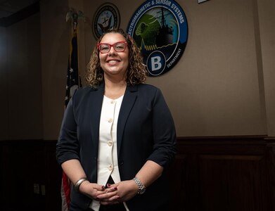 DAHLGREN, Va. – Naval Surface Warfare Center Dahlgren Division’s Jessica Delgado enjoys paying it forward by serving as a mentor. “Mentorship is core to my values,” she said. “I want to make sure people can come to me and really talk about anything.” (Dave Ellis/NSWCDD Photo)