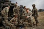 U.S. Army Soldiers, assigned to the 6th Squadron, 8th Cavalry Regiment, and the Artificial Intelligence Integration Center, conduct drone test flights and software troubleshooting during Allied Spirit 24 at the Hohenfels Training Area, Joint Multinational Readiness Center, Germany, March 6, 2024. Allied Spirit 24 is a U.S. Army exercise for its NATO Allies and partners at the Joint Multinational Readiness Center near Hohenfels, Germany. The exercise develops and enhances NATO and key partners interoperability and readiness across specified warfighting functions. (U.S. Army photo by Cpl. Micah Wilson)