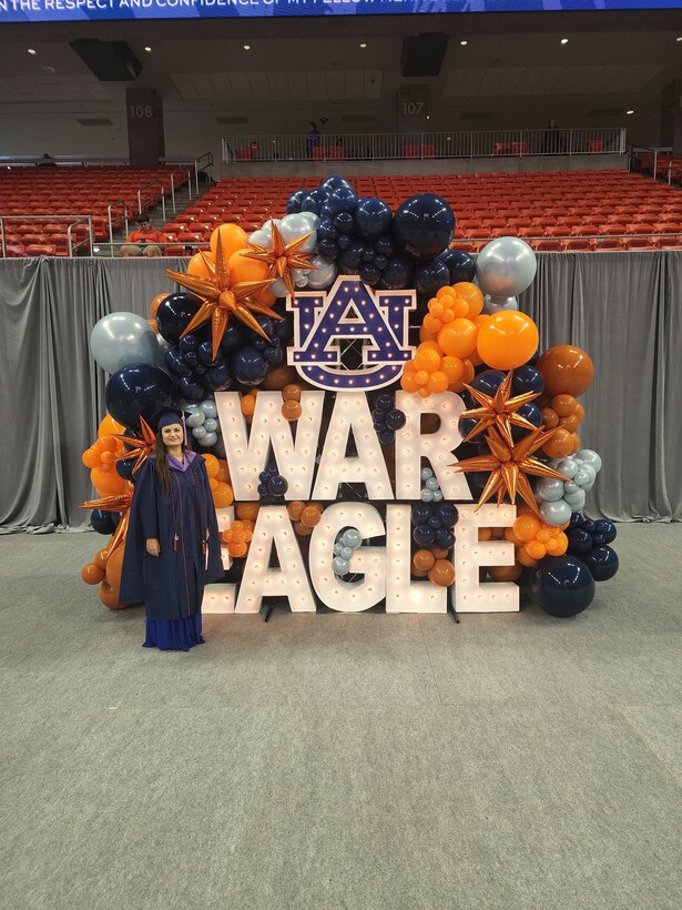 A. Gülce Büyük, Project Manager in the Military Section of USACE Sacramento District, celebrates her graduation with a Master of Science in Building Construction from Auburn University. The ceremony marked a significant milestone in her professional journey and commitment to advancing USACE's mission.