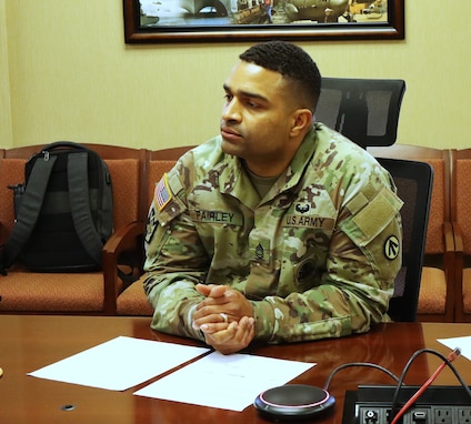 Army Reserve Soldier presented with transportation brigade's "Soldier of the Quarter" award