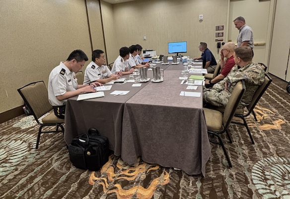 People gather for discussion.