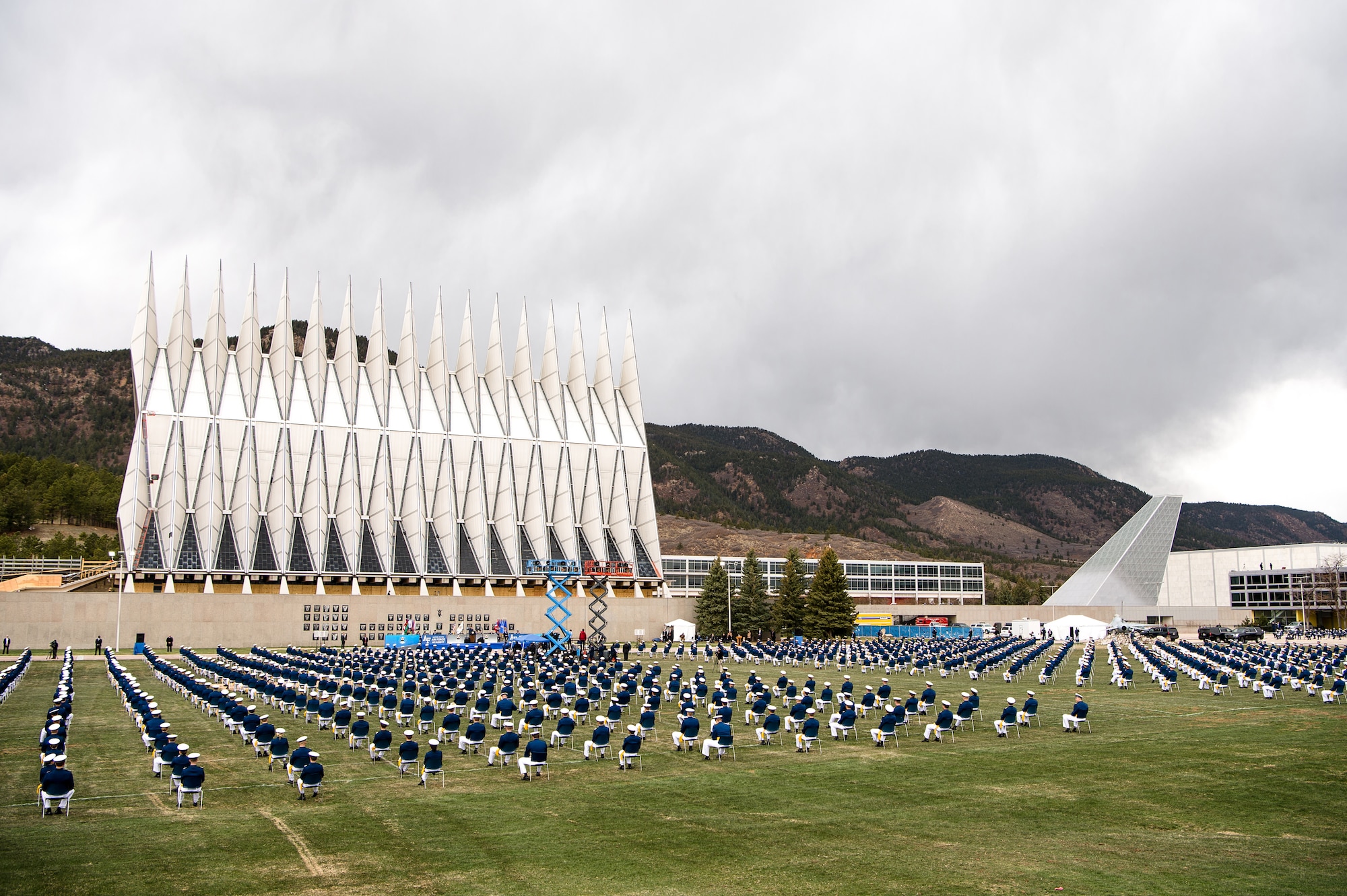 Built in 1963, the chapel serves as an inter-faith house of worship, and a haven where Airmen gain or build on their spiritual resilience and contributes to the Academy’s mission of building the character of cadets and developing future Air Force and Space Force leaders.