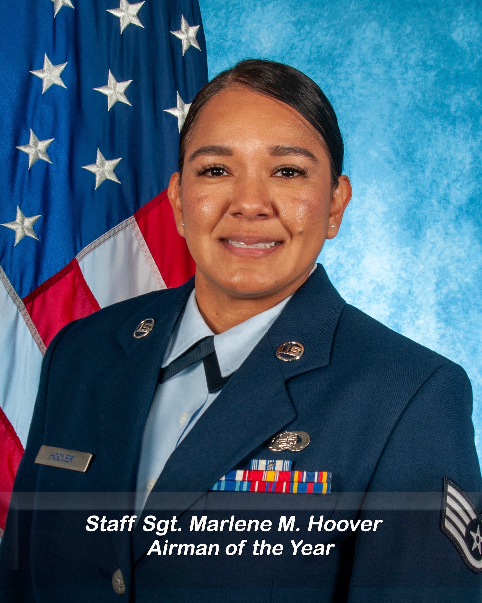 U.S. Air Force Staff Sgt. Marlene M. Hoover, 145th Force Support Squadron human resources and administration specialist poses for a photo at the Charlotte Air National Guard Base, Charlotte, N.C., Dec. 11, 2025.