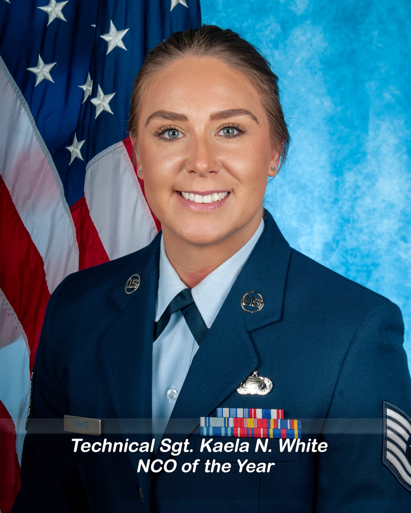 U.S. Air Force Technical Sgt. Kaela N. White, 145th Mission Support Group personnel craftsman poses for a photo at the Charlotte Air National Guard Base, Charlotte, N.C., Dec. 11, 2025.