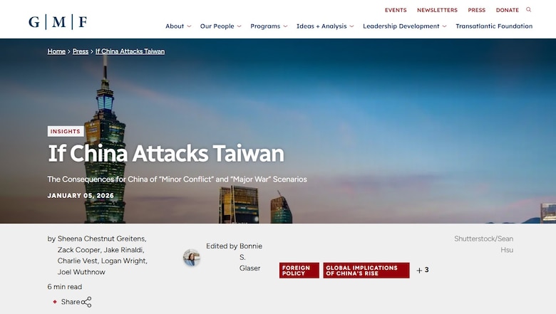 GMF: If China Attacks Taiwan article screenshot for CLSC