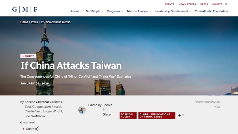 GMF: If China Attacks Taiwan article screenshot for CLSC
