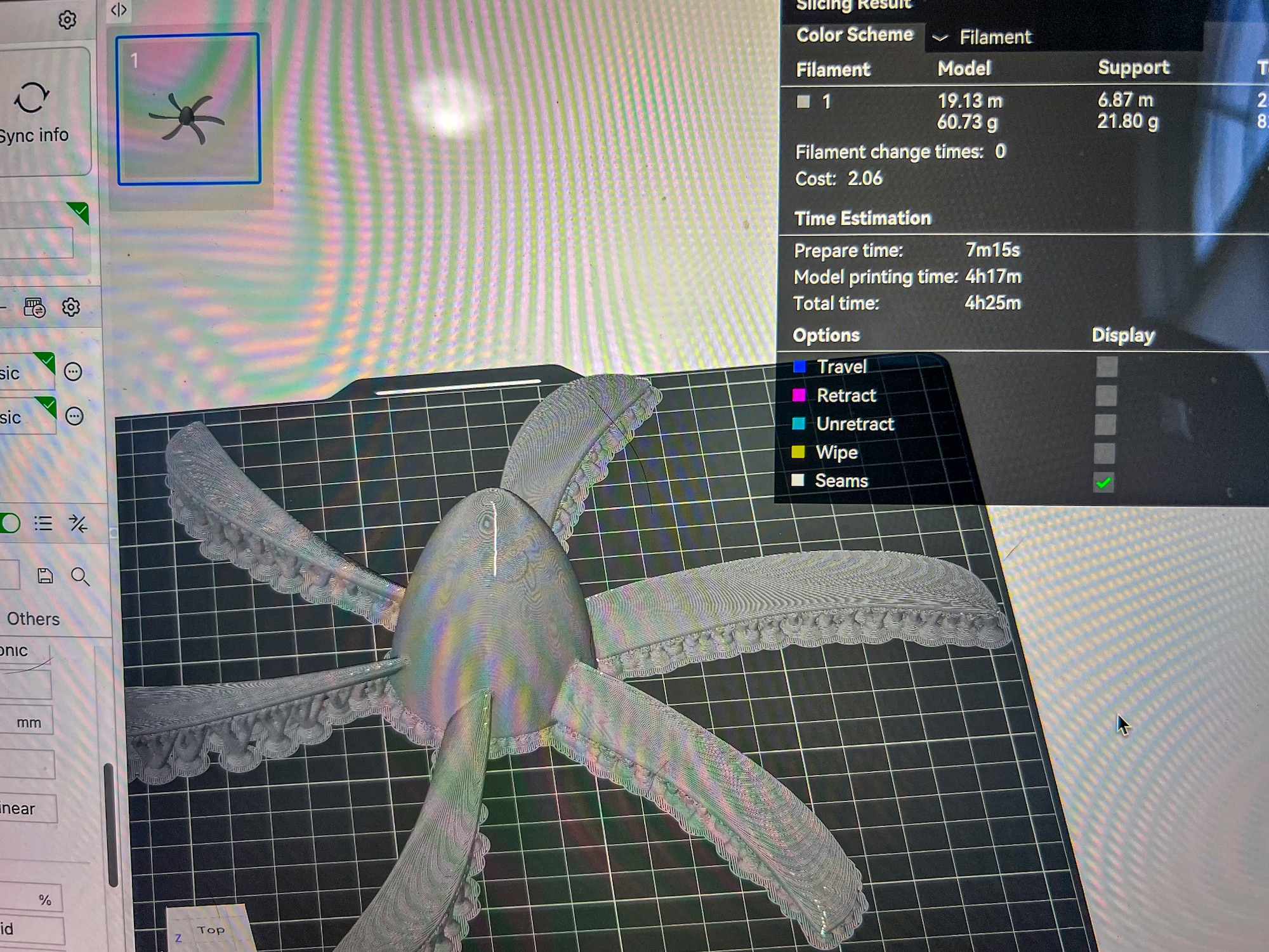 A 3D scan is used to design the propeller for an HC-130J Combat King II model at Moody Air Force Base, Georgia, Oct. 21, 2025. Airmen used the scan to fabricate a replacement propeller as part of the model’s restoration project. (U.S. Air Force photo by Tech. Sgt. Christopher Buentello)