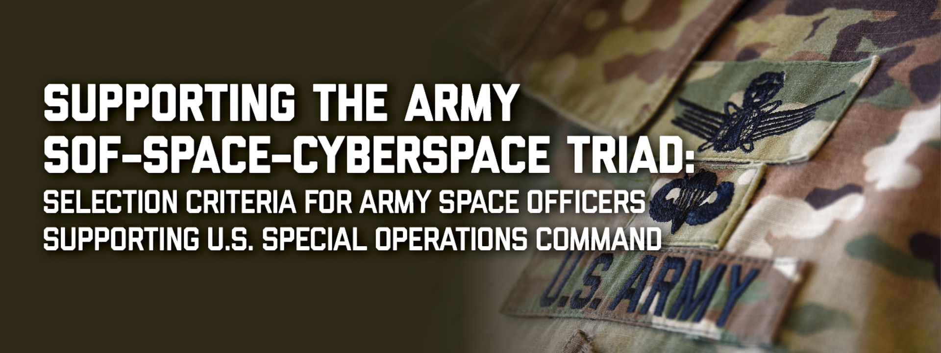 Banner image of the U.S. Army Master Space Badge (top). (U.S. Army photo by Carrie David Campbell)