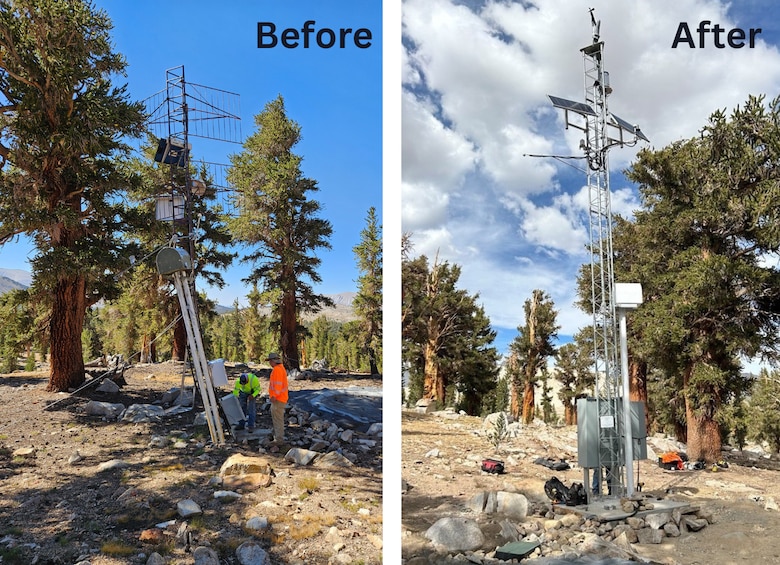 Side by side comparison of the Upper Tyndall Hydrometeorological Gaging Station.