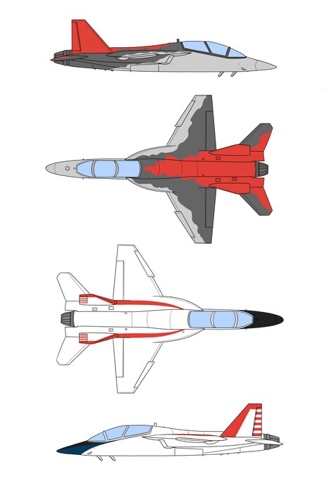 Original artist sketch of the T-7A Red Hawk paint scheme featuring a red tail and modern design elements