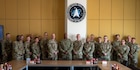 U.S. Navy Fleet Master Chief Lateef Compton, U.S. Central Command senior enlisted leader, visits Space Forces - Central Airmen and Guardians in the CENTCOM area of responsibility, Jan. 7, 2025. Compton got to know the service members and discussed the importance of their work in the AOR. (U.S. Air Force photo by Senior Airman Devlin Bishop)