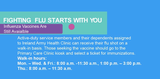 Influenza Vaccines are still available on Fort Knox