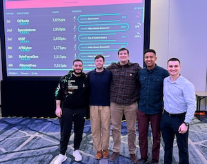 The United States Space Force’s (USSF) team placed third at this year’s 10th Annual SANS Service Cup, hosted in Washington D.C., December 14th – 15th. Mission Delta 6’s 1st Lt. Grady Phillips, Spc. 4 Liam Hermida, Spc. 4 Vahe Martirosyan and Spc. 3 Luke Felker, along with Space Training and Readiness Command’s Maj. Jonathan Hemingway, demonstrated exceptional collaboration, strategic thinking and skill under pressure to establish themselves as some of the most elite Defensive Cyberspace Warfare operators within the Joint Force.