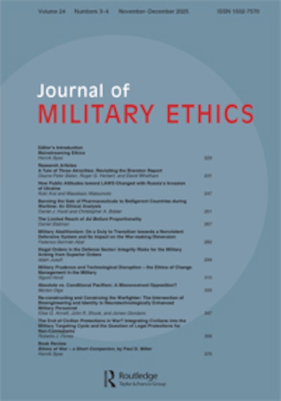 Cover of Journal of Military Ethics