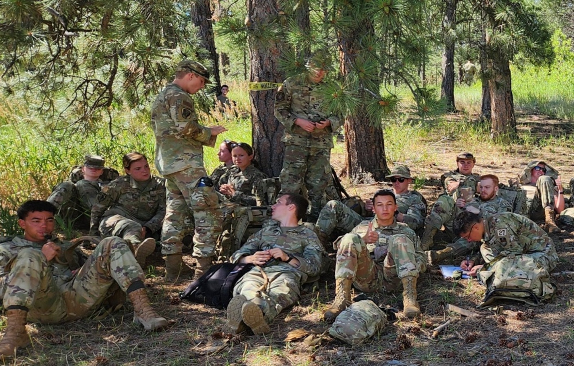 U.S. Air Force Academy cadets rest in the mountains surrounding the U.S. Air Force Academy
