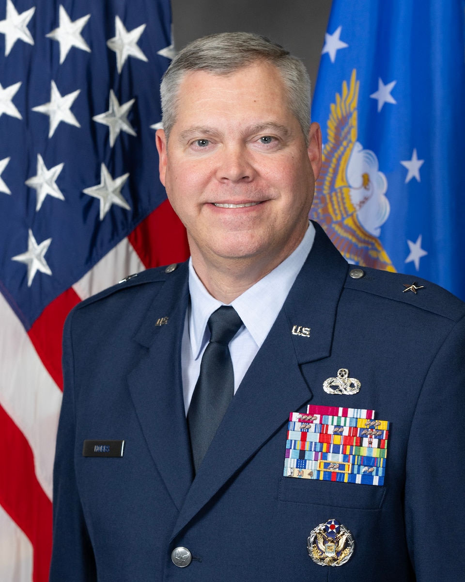 White male Air Force general in dress mess.
