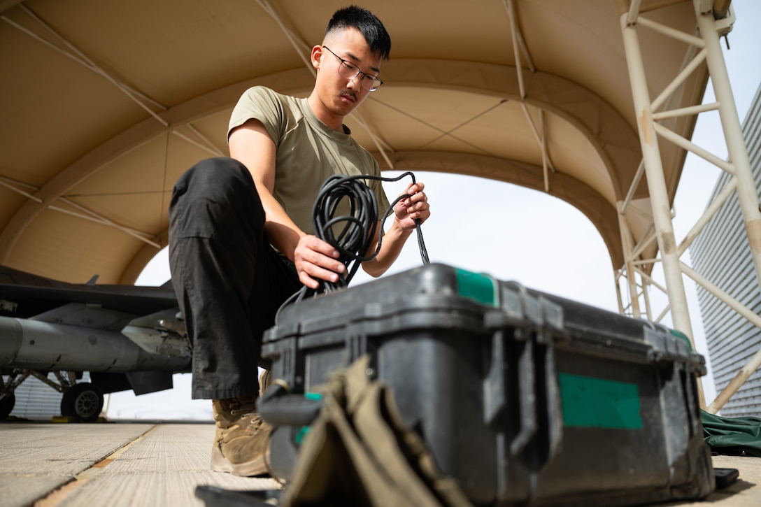 555th Expeditionary Fighter Squadron participates in Blue Sands 26.1 within the U.S. Central Command area of responsibility, Dec. 11, 2025.