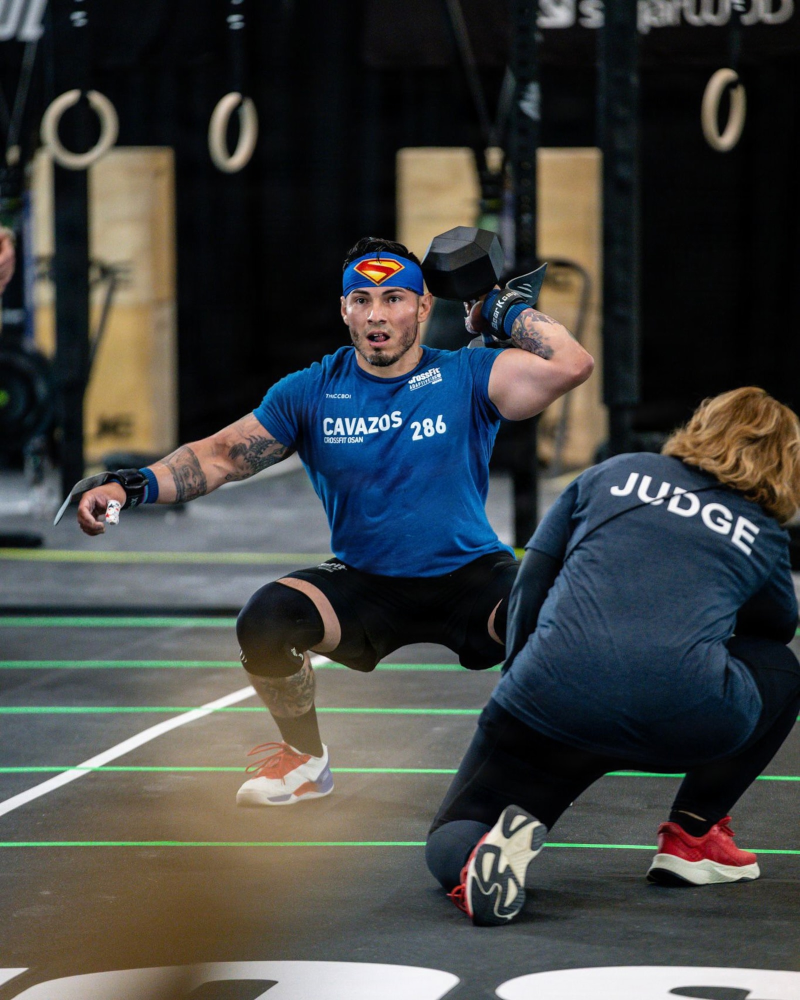 An Airman completes a workout during a competition.