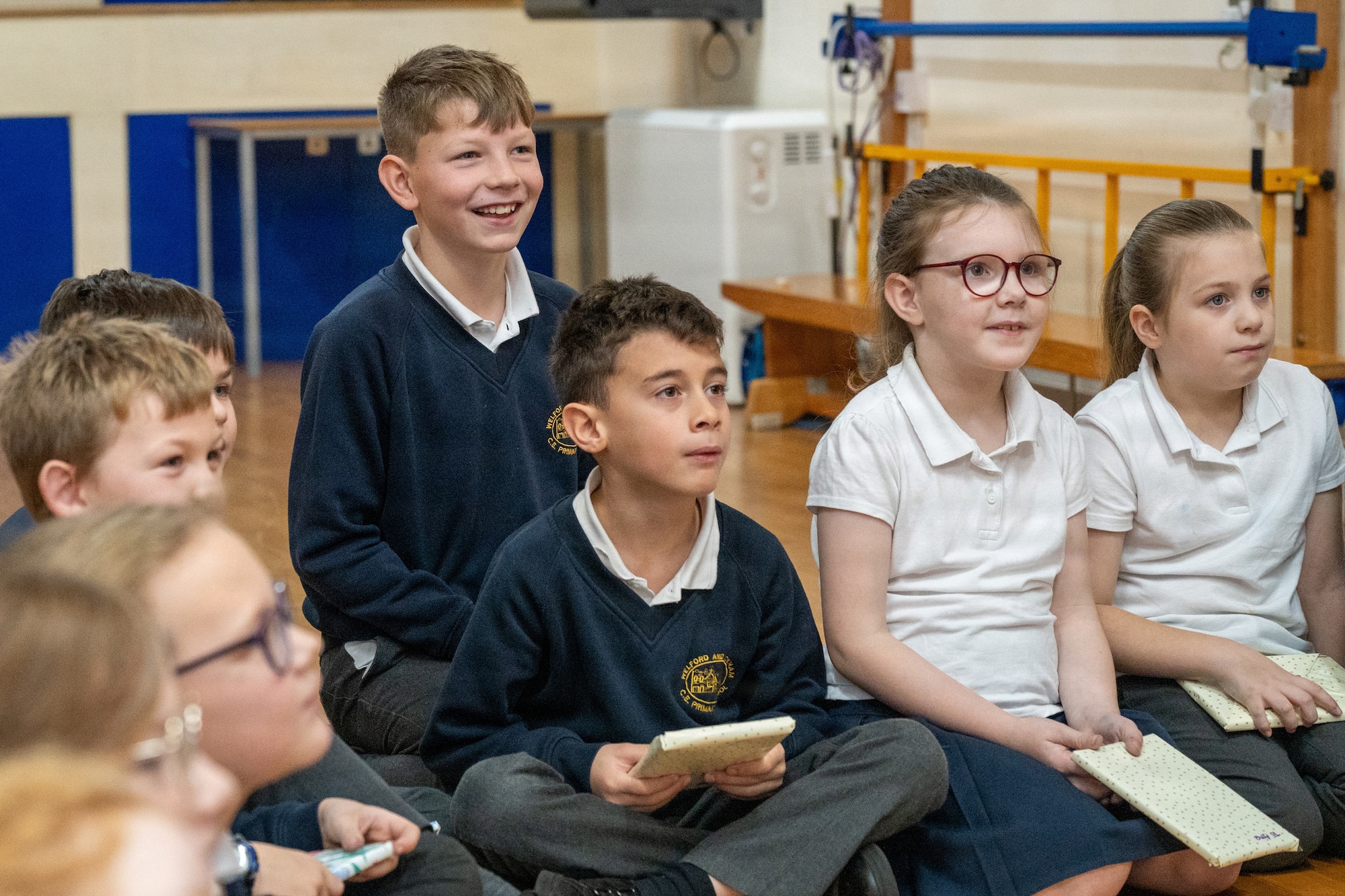 Children speak with Pathfinders