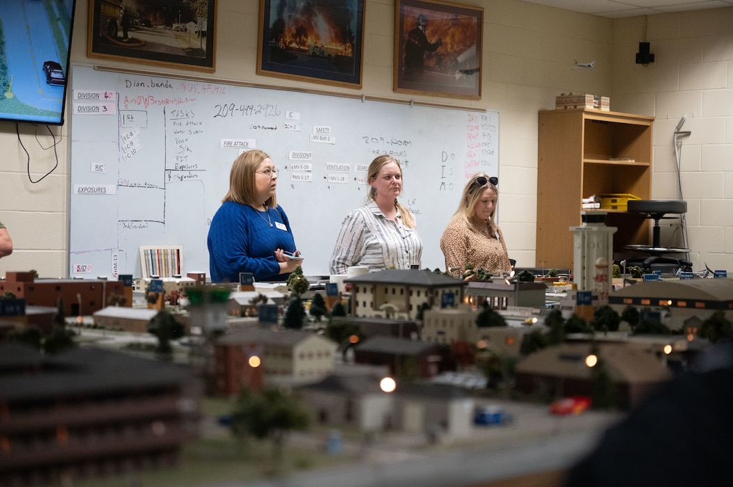 The Leadership San Angelo Class of 2026 observe a training scenario at the 312th Training Squadron’s Louis F. Garland Fire Academy at Goodfellow Air Force Base, Jan. 8, 2026. The visit highlighted how firefighters from across the services train to respond to emergencies and protect mission-critical assets worldwide. (U.S. Air Force photo by Airman 1st Class James Salellas)