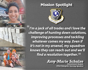 Mission Spotlight: Amy-Marie Schulze (U.S. Air Force graphic by Craig Z. Rodarte)