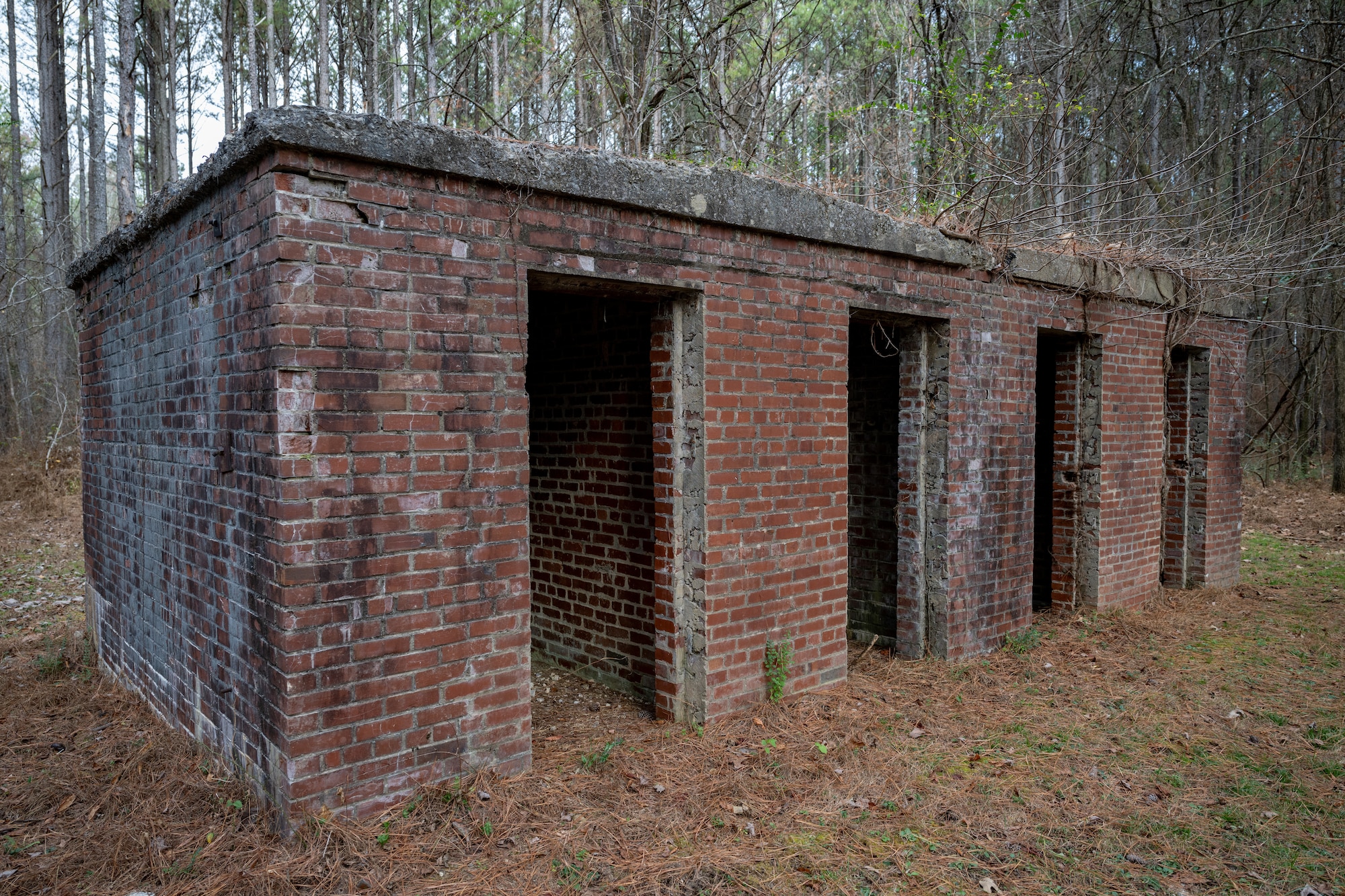 This stockade is one of the few structures still standing on what was once Camp Forrest, a site now occupied by Arnold Air Force Base, headquarters of Arnold Engineering Development Complex. Camp Forrest, located near Tullahoma, Tenn., was one of the Army’s largest training bases during World War II and an active Army post between 1941 and 1946. (U.S. Air Force photo by Keith Thornburgh)
