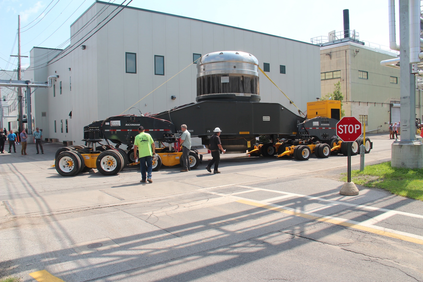 As part of the MARF Defueling Layup Availability (DLA) Project at the Kenneth A. Kesselring Site (KSO), West Milton, New York, Norfolk Naval Shipyard workers, Lucia Specialized Hauling of VA, Inc., New York State Police and other agencies partnered to transport a loaded spent fuel shipping container which will be sent to Idaho National Laboratory, Idaho Falls, Idaho for extensive testing.