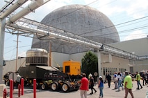 As part of the MARF Defueling Layup Availability (DLA) Project at the Kenneth A. Kesselring Site (KSO), West Milton, New York, Norfolk Naval Shipyard workers, Lucia Specialized Hauling of VA, Inc., New York State Police and other agencies partnered to transport a loaded spent fuel shipping container which will be sent to Idaho National Laboratory, Idaho Falls, Idaho for extensive testing.