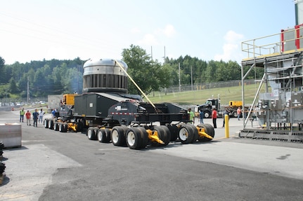As part of the MARF Defueling Layup Availability (DLA) Project at the Kenneth A. Kesselring Site (KSO), West Milton, New York, Norfolk Naval Shipyard workers, Lucia Specialized Hauling of VA, Inc., New York State Police and other agencies partnered to transport a loaded spent fuel shipping container which will be sent to Idaho National Laboratory, Idaho Falls, Idaho for extensive testing.