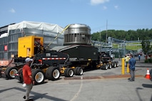 As part of the MARF Defueling Layup Availability (DLA) Project at the Kenneth A. Kesselring Site (KSO), West Milton, New York, Norfolk Naval Shipyard workers, Lucia Specialized Hauling of VA, Inc., New York State Police and other agencies partnered to transport a loaded spent fuel shipping container which will be sent to Idaho National Laboratory, Idaho Falls, Idaho for extensive testing.