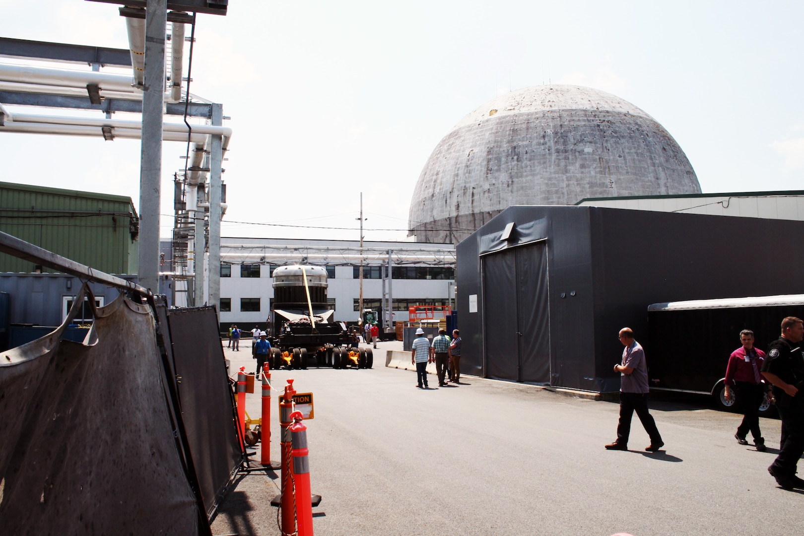 As part of the MARF Defueling Layup Availability (DLA) Project at the Kenneth A. Kesselring Site (KSO), West Milton, New York, Norfolk Naval Shipyard workers, Lucia Specialized Hauling of VA, Inc., New York State Police and other agencies partnered to transport a loaded spent fuel shipping container which will be sent to Idaho National Laboratory, Idaho Falls, Idaho for extensive testing.