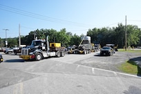 As part of the MARF Defueling Layup Availability (DLA) Project at the Kenneth A. Kesselring Site (KSO), West Milton, New York, Norfolk Naval Shipyard workers, Lucia Specialized Hauling of VA, Inc., New York State Police and other agencies partnered to transport a loaded spent fuel shipping container which will be sent to Idaho National Laboratory, Idaho Falls, Idaho for extensive testing.