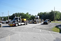 As part of the MARF Defueling Layup Availability (DLA) Project at the Kenneth A. Kesselring Site (KSO), West Milton, New York, Norfolk Naval Shipyard workers, Lucia Specialized Hauling of VA, Inc., New York State Police and other agencies partnered to transport a loaded spent fuel shipping container which will be sent to Idaho National Laboratory, Idaho Falls, Idaho for extensive testing.