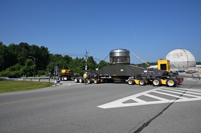 As part of the MARF Defueling Layup Availability (DLA) Project at the Kenneth A. Kesselring Site (KSO), West Milton, New York, Norfolk Naval Shipyard workers, Lucia Specialized Hauling of VA, Inc., New York State Police and other agencies partnered to transport a loaded spent fuel shipping container which will be sent to Idaho National Laboratory, Idaho Falls, Idaho for extensive testing.