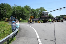 As part of the MARF Defueling Layup Availability (DLA) Project at the Kenneth A. Kesselring Site (KSO), West Milton, New York, Norfolk Naval Shipyard workers, Lucia Specialized Hauling of VA, Inc., New York State Police and other agencies partnered to transport a loaded spent fuel shipping container which will be sent to Idaho National Laboratory, Idaho Falls, Idaho for extensive testing.