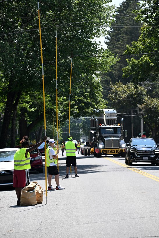 As part of the MARF Defueling Layup Availability (DLA) Project at the Kenneth A. Kesselring Site (KSO), West Milton, New York, Norfolk Naval Shipyard workers, Lucia Specialized Hauling of VA, Inc., New York State Police and other agencies partnered to transport a loaded spent fuel shipping container which will be sent to Idaho National Laboratory, Idaho Falls, Idaho for extensive testing.