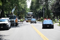 As part of the MARF Defueling Layup Availability (DLA) Project at the Kenneth A. Kesselring Site (KSO), West Milton, New York, Norfolk Naval Shipyard workers, Lucia Specialized Hauling of VA, Inc., New York State Police and other agencies partnered to transport a loaded spent fuel shipping container which will be sent to Idaho National Laboratory, Idaho Falls, Idaho for extensive testing.