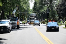 As part of the MARF Defueling Layup Availability (DLA) Project at the Kenneth A. Kesselring Site (KSO), West Milton, New York, Norfolk Naval Shipyard workers, Lucia Specialized Hauling of VA, Inc., New York State Police and other agencies partnered to transport a loaded spent fuel shipping container which will be sent to Idaho National Laboratory, Idaho Falls, Idaho for extensive testing.