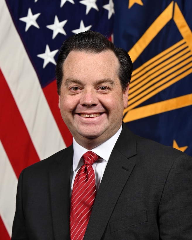 Cameron Stanley poses for an official portrait in the Army portrait studio at the Pentagon in Arlington, Va., Jan. 09, 2026.  (U.S. Army photo by Leonard Fitzgerald)
