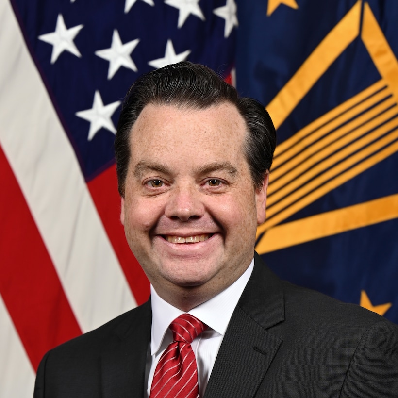 Cameron Stanley poses for an official portrait in the Army portrait studio at the Pentagon in Arlington, Va., Jan. 09, 2026.  (U.S. Army photo by Leonard Fitzgerald)