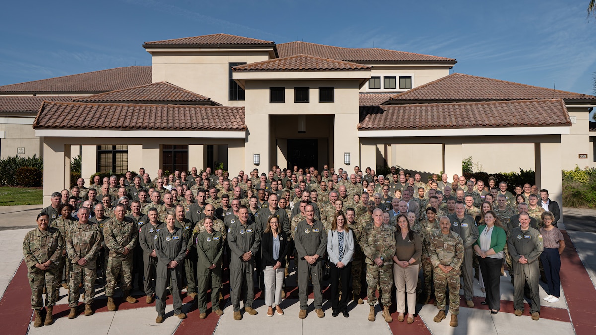Total Force mobility leaders and spouses from across the active duty, Air National Guard, and Air Force Reserve gathered for Winter Phoenix Rally at MacDill Air Force Base, Florida, Jan. 7-8, 2026. The two-day event focused on collaborating on shared priorities including readiness, modernization, warrior culture and taking care of Airmen. (U.S. Air Force photo by Airman 1st Class Helen Ly)