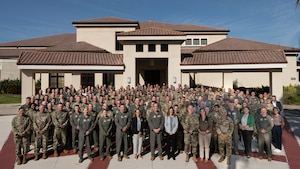 Total Force mobility leaders and spouses from across the active duty, Air National Guard, and Air Force Reserve gathered for Winter Phoenix Rally at MacDill Air Force Base, Florida, Jan. 7-8, 2026. The two-day event focused on collaborating on shared priorities including readiness, modernization, warrior culture and taking care of Airmen. (U.S. Air Force photo by Airman 1st Class Helen Ly)