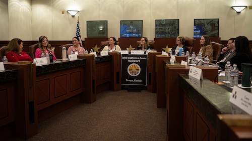 Total Force mobility leaders and spouses from across the active duty, Air National Guard, and Air Force Reserve gathered for Winter Phoenix Rally at MacDill Air Force Base, Florida, Jan. 7-8, 2026. The two-day event focused on collaborating on shared priorities including readiness, modernization, warrior culture and taking care of Airmen. (U.S. Air Force photo by Airman 1st Class Helen Ly)