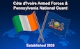 Pennsylvania National Guard and Côte d’Ivoire military officials announced on Jan. 13, 2026, that the Pennsylvania National Guard has been selected to partner with Côte d’Ivoire through the Department of War National Guard State Partnership Program. (Pennsylvania National Guard graphic by Wayne V. Hall)