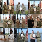 260108-N-OV429-1001 (Jan. 8, 2026) A photo collage depicting Sailors assigned to Navy Medicine Readiness and Training Command (NMRTC) New England reenlisting, Jan. 8, 2026. Navy Medicine Readiness and Training Command (NMRTC) New England has been recognized for its outstanding personnel retention, earning the Fiscal Year 2025 Bureau of Medicine and Surgery (BUMED) Retention Excellence Award. (U.S. Navy photo illustration by Lieutenant Sydney Wall)