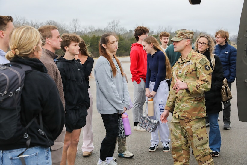The students visited from Oldham County to explore military careers in the medical field.