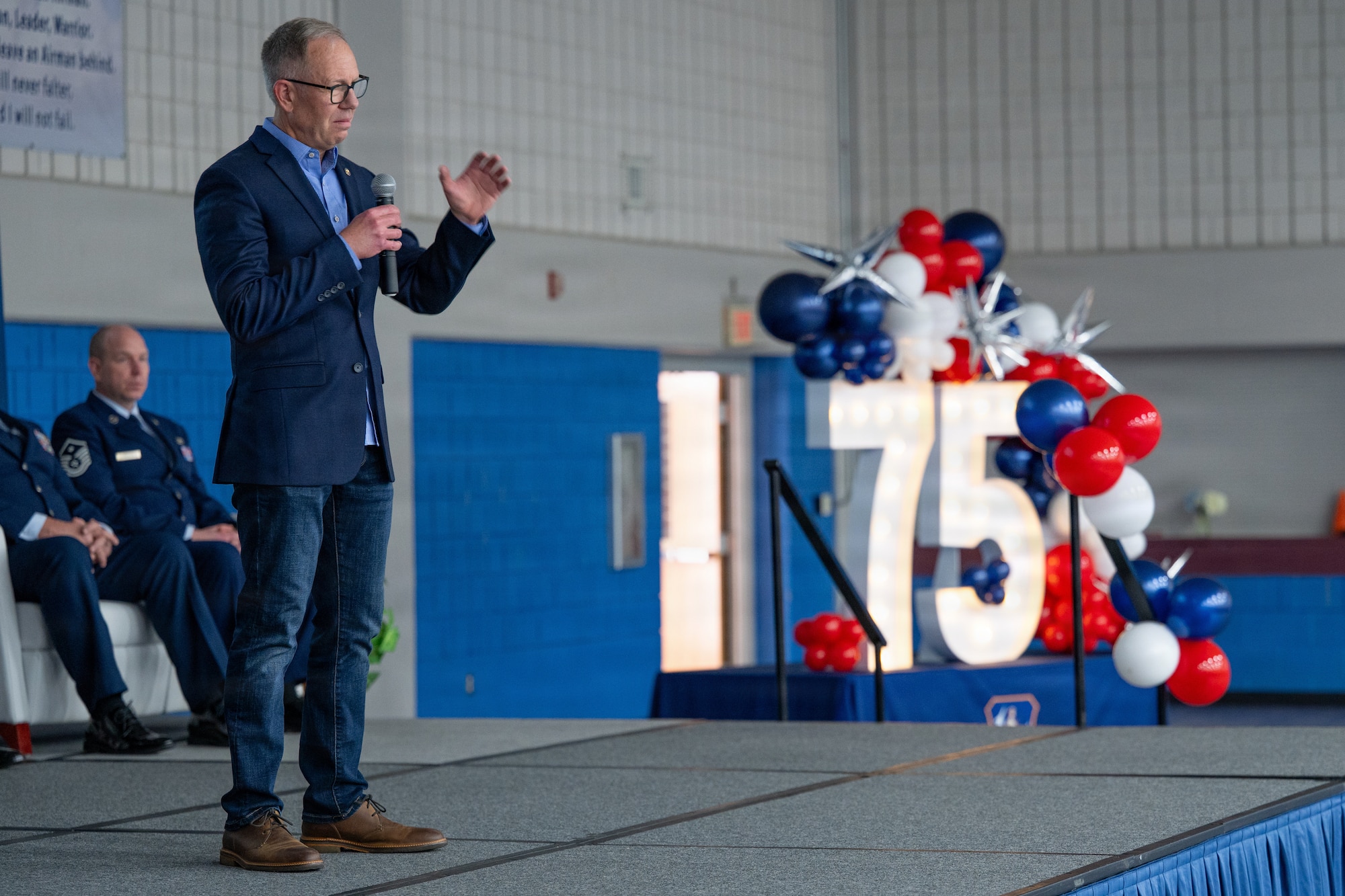 Brig. Gen. (ret.) Vincent R. Franklin speaks during the 119th Cyberspace Operations Squadron’s 75th anniversary ceremony at McGhee Tyson Air National Guard Base, Tennessee, Jan. 11, 2026.