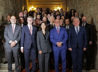 U.S. and Portuguese officials pose for a group photo after formalizing a State Partnership Program agreement between the Illinois National Guard and the Portuguese military in Lisbon on Jan. 12.